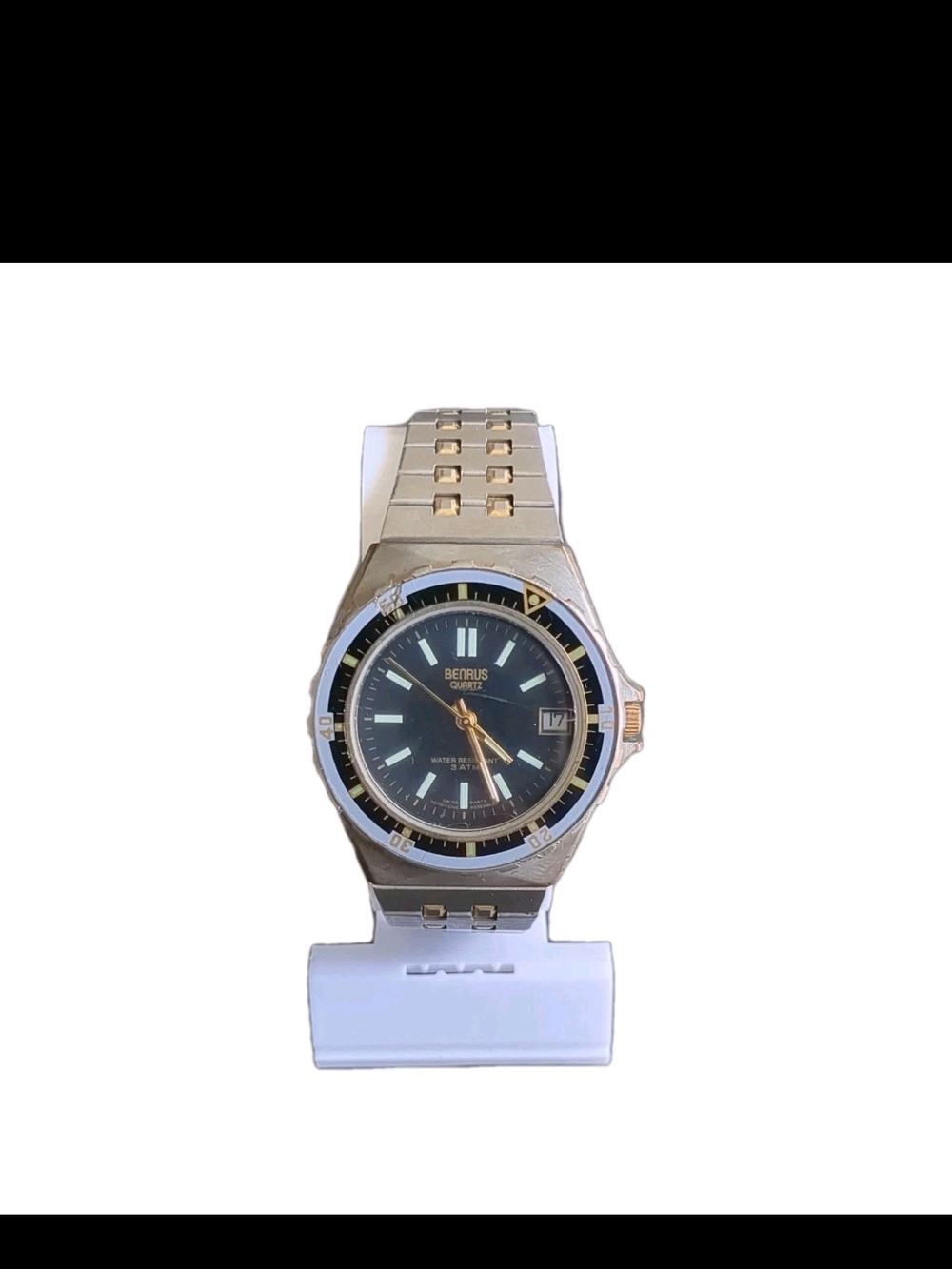 Benrus Gold-Tone Men's Watch with Black Dial